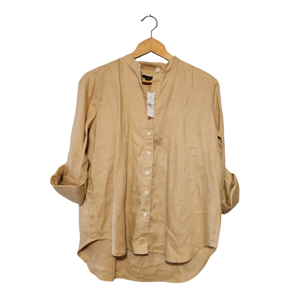 Ann Taylor Button Down Blouse Women's Size Small Roll Tab Sleeves NWT